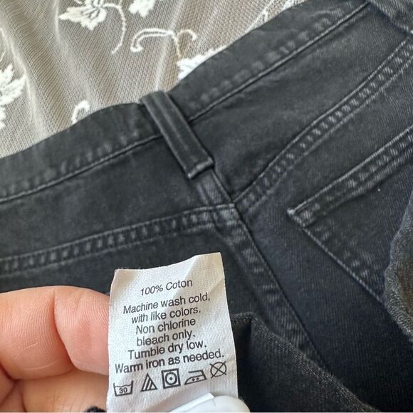 Madewell Rigid Denim A-Line Mini Skirt in Lunar Wash ( Black ) Sz 24 - Picture 7 of 13